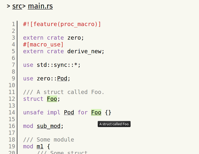 rustw - code browsing