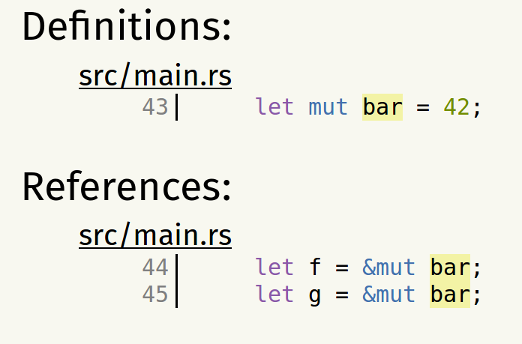 rustw - identifier search